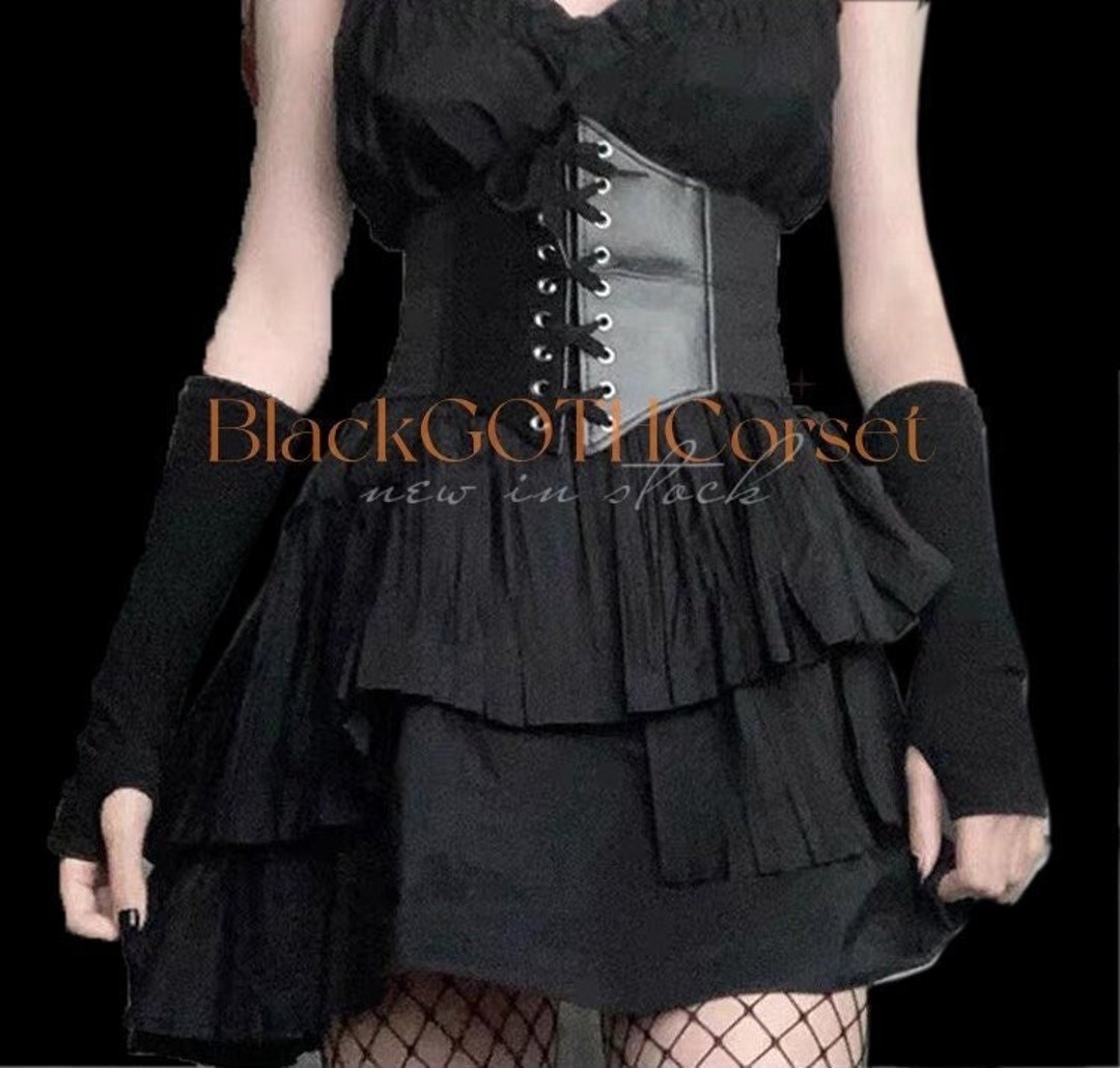 Gothic Black Corset Belt Black Gothic Corset Belt Gothic Etsy