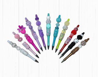 Colorful Rhinestone Beaded Pen: Luxury Journaling  Pen with Ink Refills - Stocking Stuffer for Her