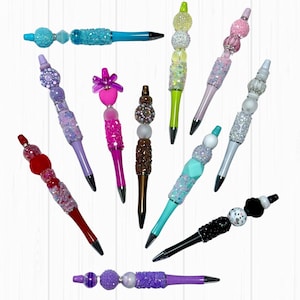Penna con perline di strass glamour, penne di lusso, penne con perline, penne colorate, penne con strass, penne per diario, penne per studio della Bibbia, decorazioni per la scrivania