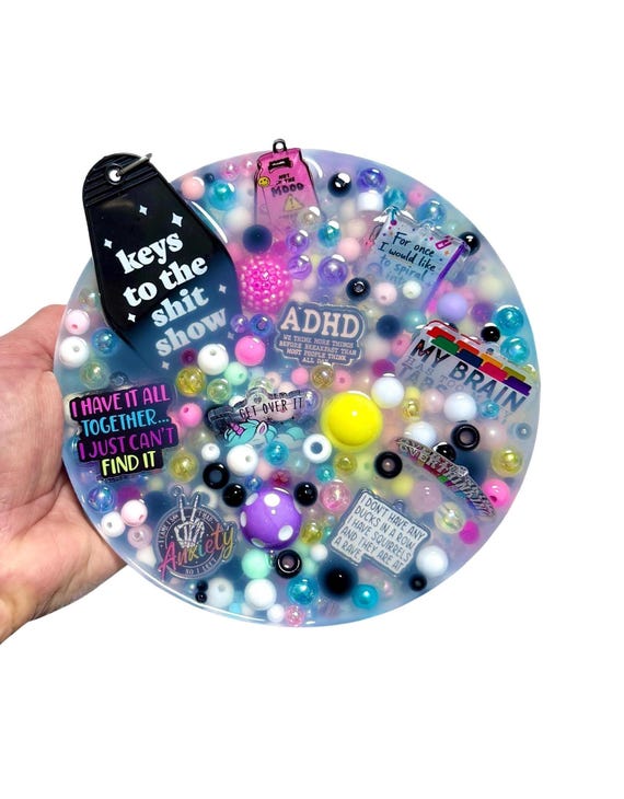 Sarcasm & Mood Reusable Picky Pad: Fidget for Stress and Anxiety, Discreet Desk Toy, Bead Filled Picking Pad, Skin Picking, Pimple Popping