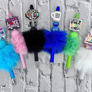 Bolígrafos de peluche con cuentas para profesores, regalo para profesores, agradecimiento a profesores, bolígrafos de colores, bolígrafos de lujo, bolígrafos para diario, bolígrafos para estudio bíblico, decoración de escritorio