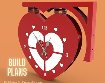 Circular Double Sided Industrial Wall Clock - Printable PDF, DXF, SVG ...