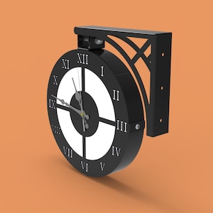 Circular Double Sided Industrial Wall Clock - Printable PDF, DXF, SVG ...