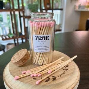 4&quot; Large Apothecary Jar Matches – Black Tip or Pink Tip, Striker included, 80 Matches, Perfect for Home Décor, Candle Decor, and Gifts