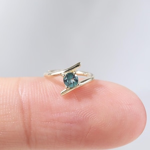 14K Solid Gold Alexandrite Helix Earring, Solid Gold Daith Hoop Earring Rook Ring Clicker Cartilage Piercing Hoop Helix Huggie Ring 16G
