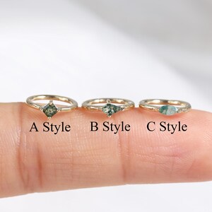 Clicker tour d'agate mousse en or massif 14 carats, bague hélix en or massif agate mousse cerf-volant, anneau de ventre de marquise articulé sans couture 16G, boucle d'oreille clicker conque