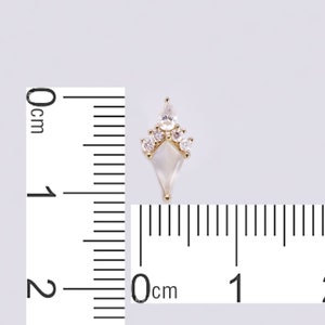 14K Gold Kite Shape Moonstone Earring Rhombus Stud Earring Moissanite Cartilage Earring Helix Stud Tagus Piercing Conch Flat Back Earring image 9