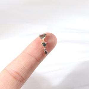 14K Solid Gold Moss Agate Dangle Piercing Charm, Gold Helix Conch Hoop Clicker Rook Earring Charm, Huggie Rook Hoop Charm Stud Attachment