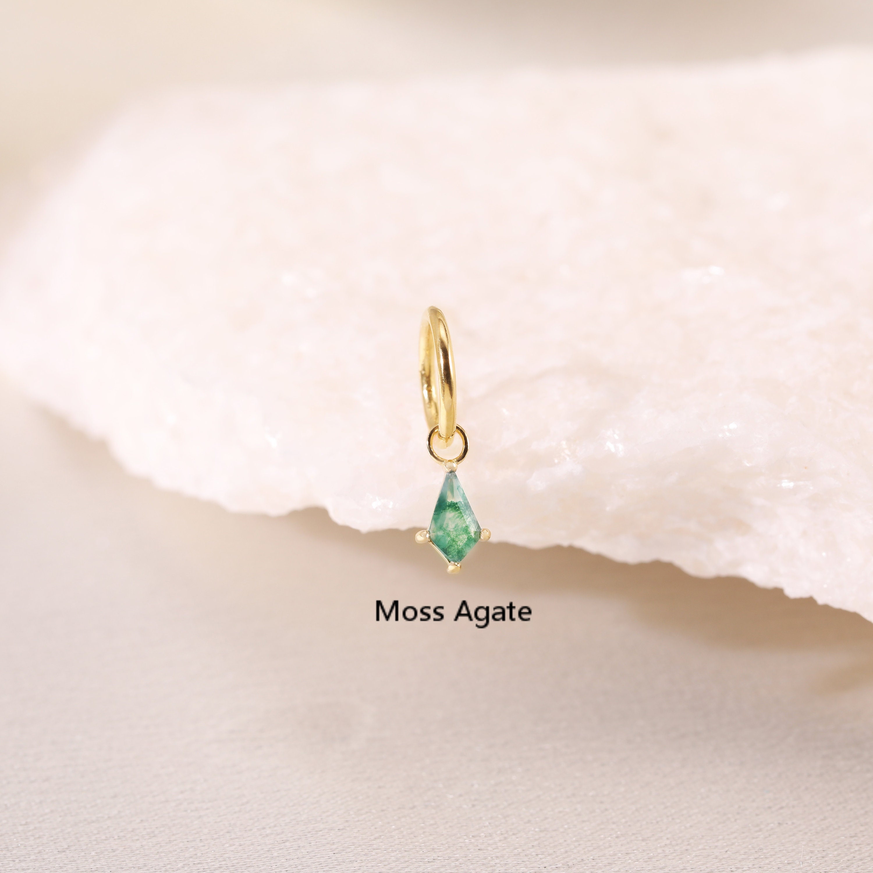 Agat Agete Pendant Top Charm 0.01CT Diamond Quartz K10 Gold