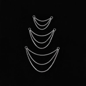 Chaîne en or blanc triple couche en or massif 14 carats, piercing chaîne en hélice de nez pour cartilage en boîte or, accessoire de boucle d&#39;oreille pour chaîne cartilagineuse