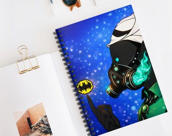 Ashitaka #612 - collection Gas Mask Mystic with Pixel Bat | Spiral Notebook