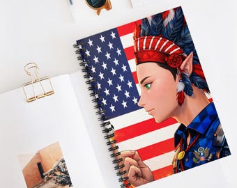 Ashitaka #98 | collection | football 2026 world cup | Patriotic Anime Warrior Spiral Notebook | Ruled