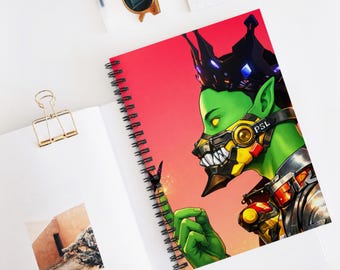 Ashitaka #85 | collection | Cyberpunk Goblin Portrait Spiral Notebook | Ruled