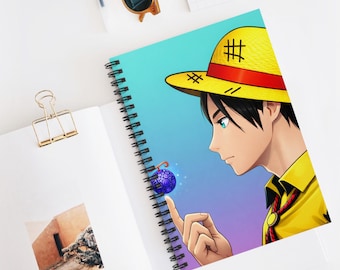 Ashitaka #503 | collection luffy | one piece Hat Pirate Boy Spiral Notebook | Ruled Journal