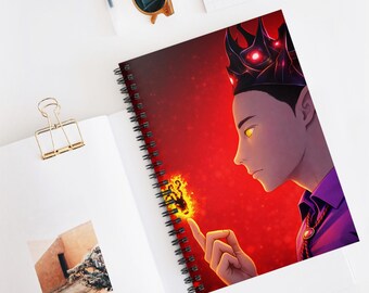 Ashitaka #57 | Fire Prince illustration Spiral Notebook | ruled journal, fantasy crown character