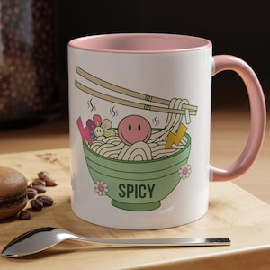 Spicy Ramen Mug, Ramen Noodles, Bowl, Ramen Gift, Japan, Ramen Lover, Retro Bowl, Foodie Gift, Chop Sticks, Noodles, Spicy Ramen Bowl