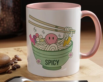 Spicy Ramen Mug, Ramen Noodles, Bowl, Ramen Gift, Japan, Ramen Lover, Retro Bowl, Foodie Gift, Chop Sticks, Noodles, Spicy Ramen Bowl