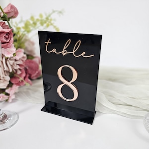 Wedding Table Numbers for Wedding Acrylic 3D Wedding Table Number Décor Sign Wedding Table Décor Table Number with Stand Wedding Number Set