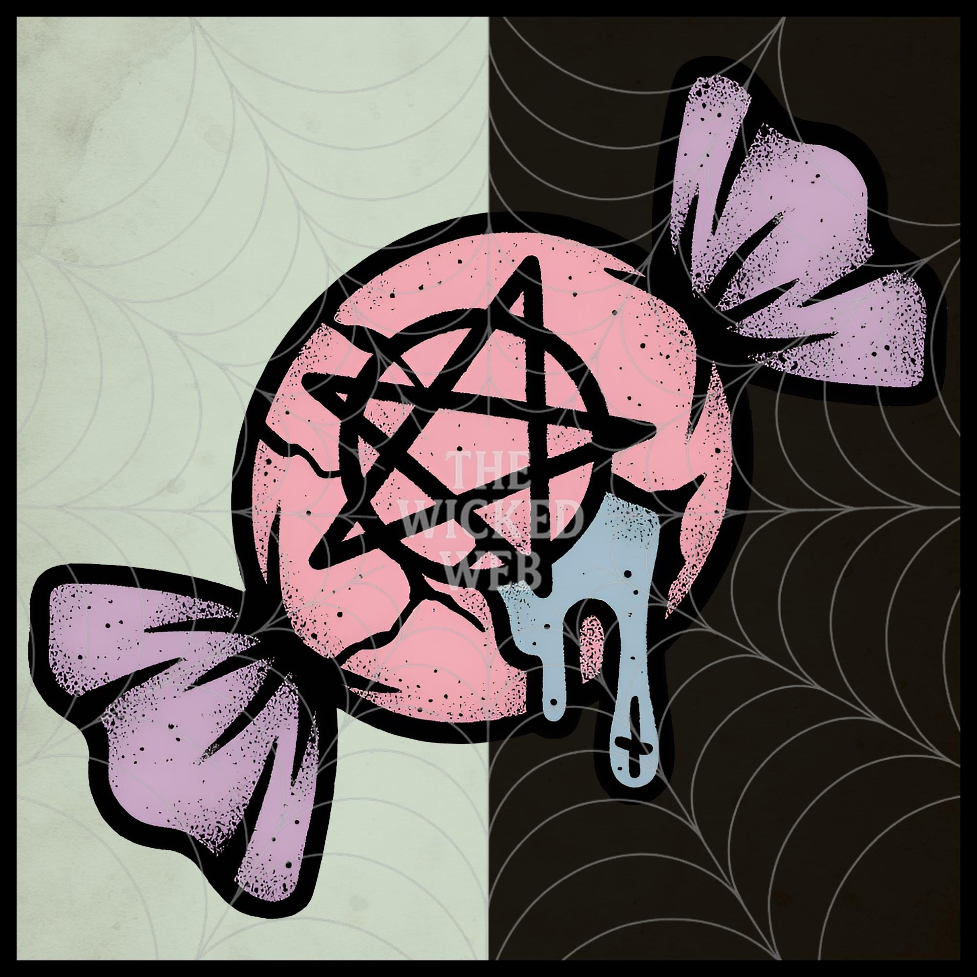 Pastel Goth Candy Clipart Bundle – 17 Cursed Halloween Pngs With ...