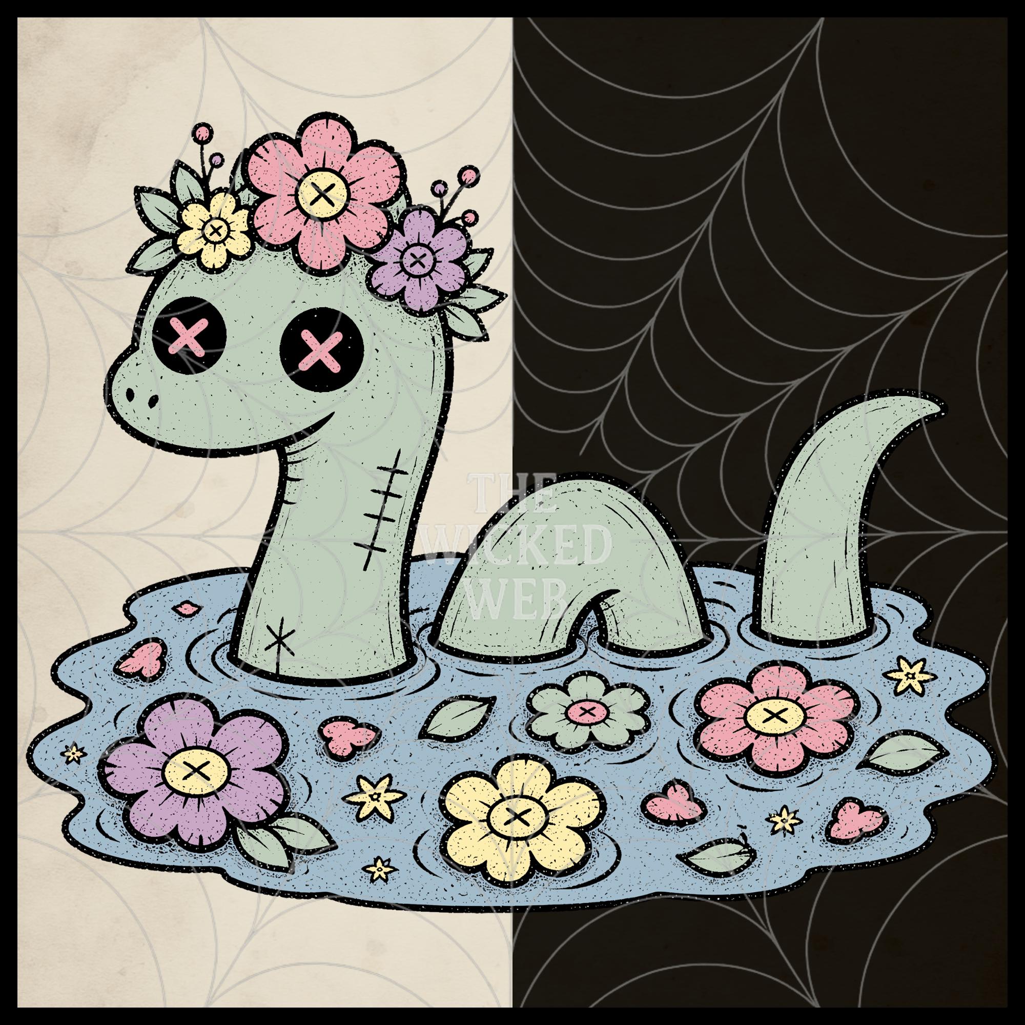 Pastel Goth Spring Floral Cryptid Clipart – Creepy Cute Mothman, Aliens ...