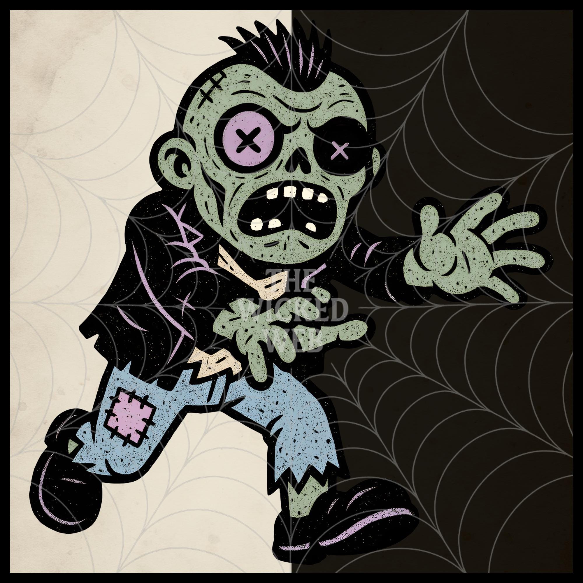 Creepy Cute Pastel Goth Zombie Clipart Bundle – 30 Kawaii Undead Pngs ...
