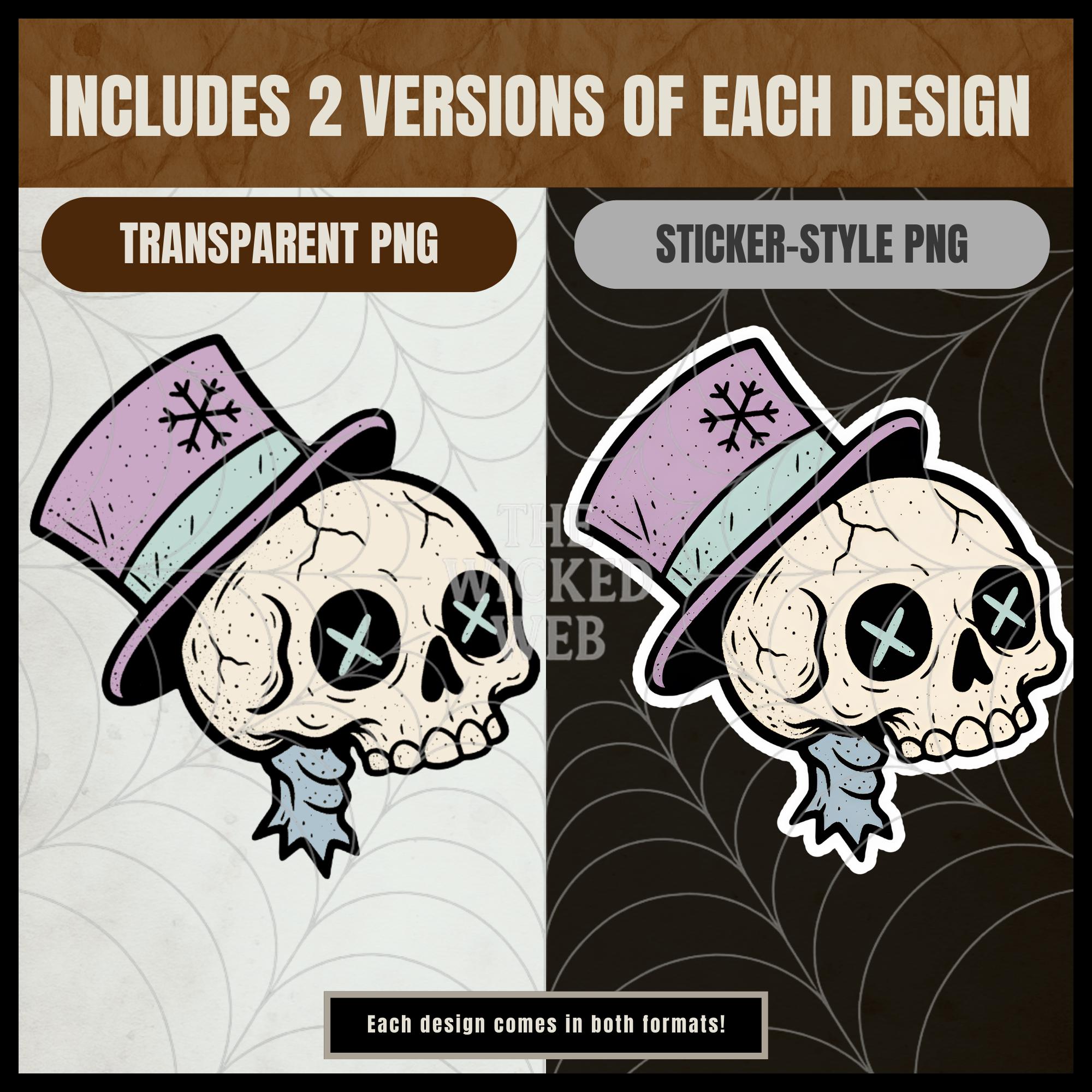 Creepy Cute Snowman PNG Clipart Bundle | Pastel Goth Digital Stickers ...