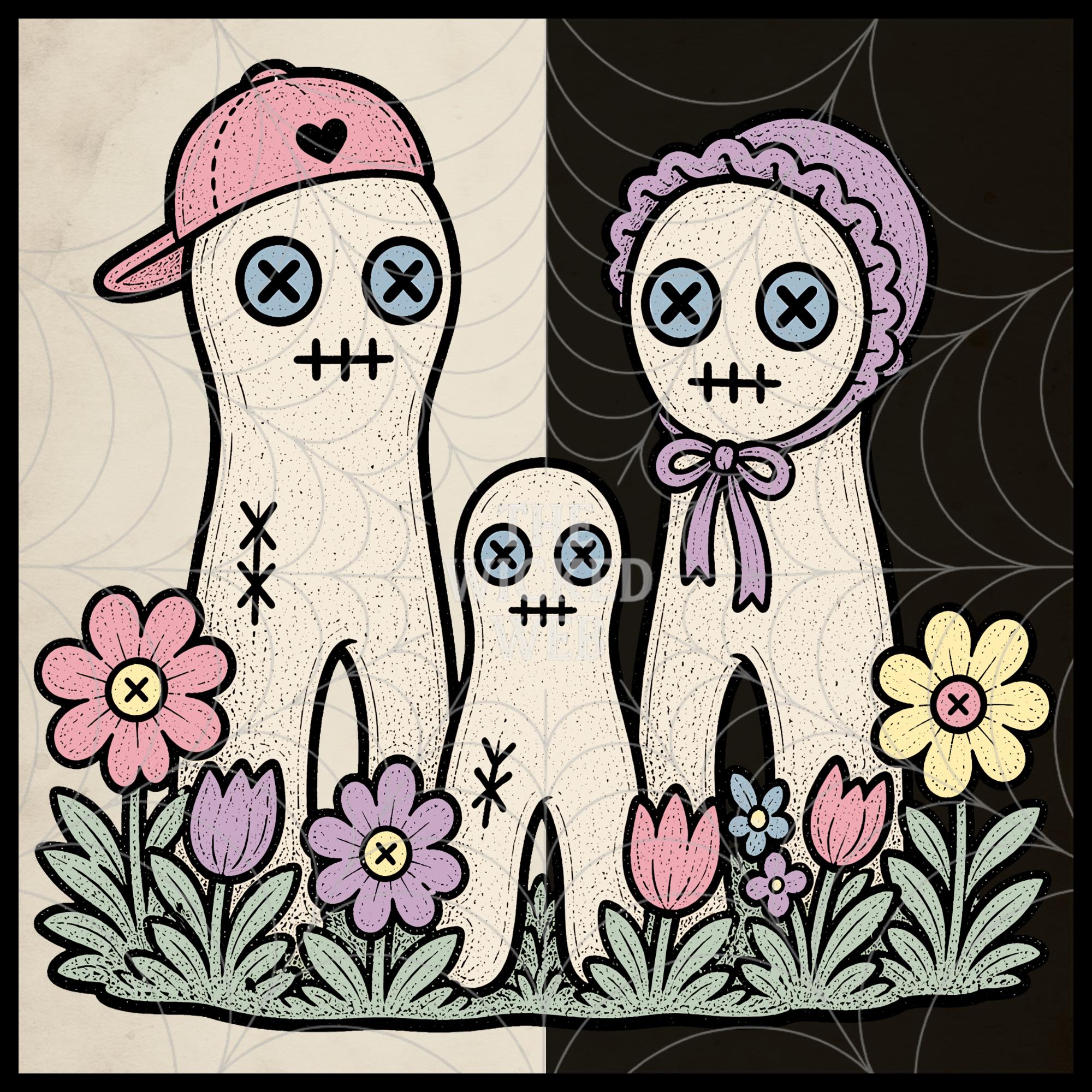 Pastel Goth Spring Floral Cryptid Clipart – Creepy Cute Mothman, Aliens ...
