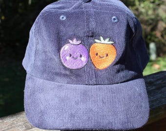 Feeling Fruity Embroidered Corduroy Cap