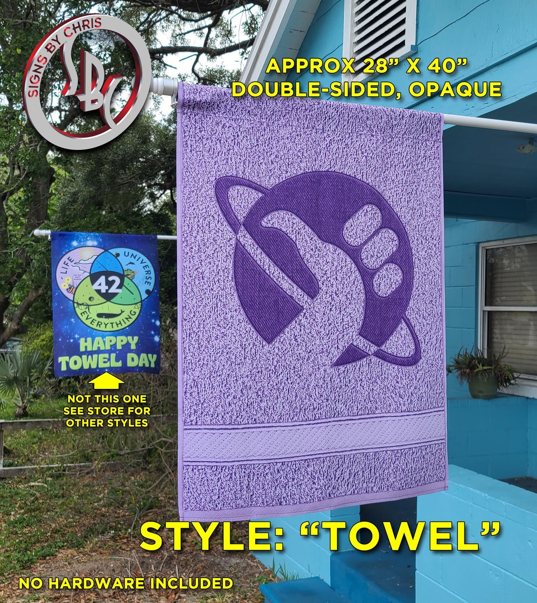 Lilac Towel Hitchhiker's Guide to the Galaxy Towel Day Etsy