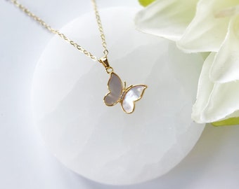 Pearly Butterfly Charm Necklace | Handmade Necklace | Gift for her | Birthday Gift | personalized necklace