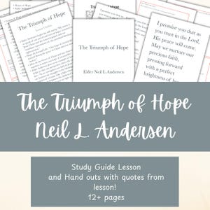 Relief Society Lesson, Triumph of Hope, Come Follow Me, Conference Lessons, word search, YW worksheet, LDS youth lessons, October 2024 Conf