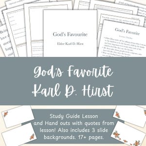Relief Society Lesson, God&#39;s Favourite, Come Follow Me, Conference Lessons, Favorite YW worksheet, LDS youth lessons, October 2024 Conf