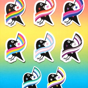 LGBTQ Pride Flagge Sticker Krähe