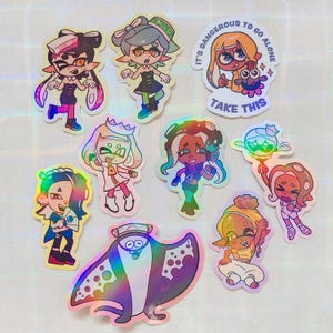 Splatoon Idol und Charakter Sticker - Holografisch