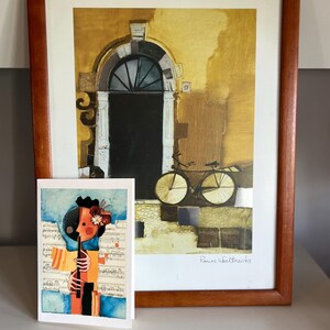 Set Druck Rosina Wachtmeister Fahrrad Amsterdam und Musik Postkarte