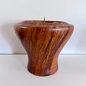 Vintage Wooden Carved Candle Holder,  Large Candles
