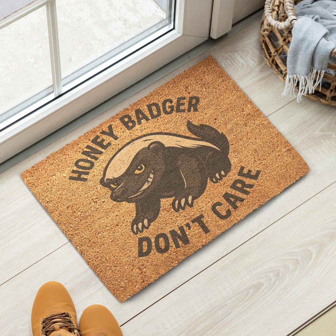 Badger Rug Honey Badger Don’t Care Doormat Funny Welcome Mat Outdoor Door Mat ...