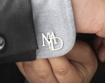 Gemelli con iniziali personalizzate per lo sposo Evento aziendale Iniziali da donna in acciaio inossidabile Lettere Spilla da matrimonio personalizzata Gioielli da uomo migliore