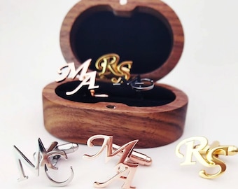 Boutons de manchette avec initiales personnalisées pour marié, événement d'affaires, pour hommes et femmes, lettres initiales en acier inoxydable, épingle de mariage personnalisée, bijoux pour meilleur homme