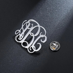 CUSTOM LOGO BROOCH Monogram For Groom Men's Metal Personalized Letters Wedding Pin Best Man Woman Jewelry Brooch