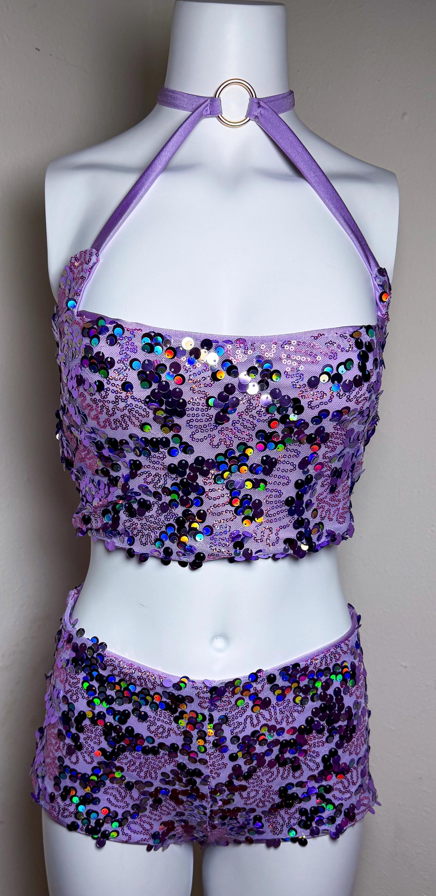 Lavender Rave Lavender Sequin Rave Outfit, Amethyst Faerie Set - Etsy