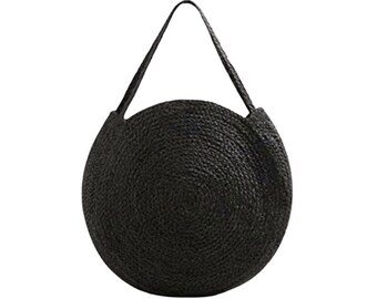 Round Jute Bag Handbag - Handcrafted Crocheted Tote