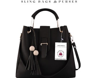 Women&#39;s Handheld and Shoulder Bag in Leather - Versatile and Chic, Effortlessly Transition from Handheld to Shoulder Style
