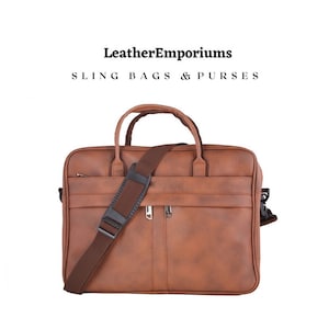 Laptoptasche Aktentasche Messenger Bag aus veganem Leder - Zeitlose Eleganz, edel und funktionell für Profis unterwegs