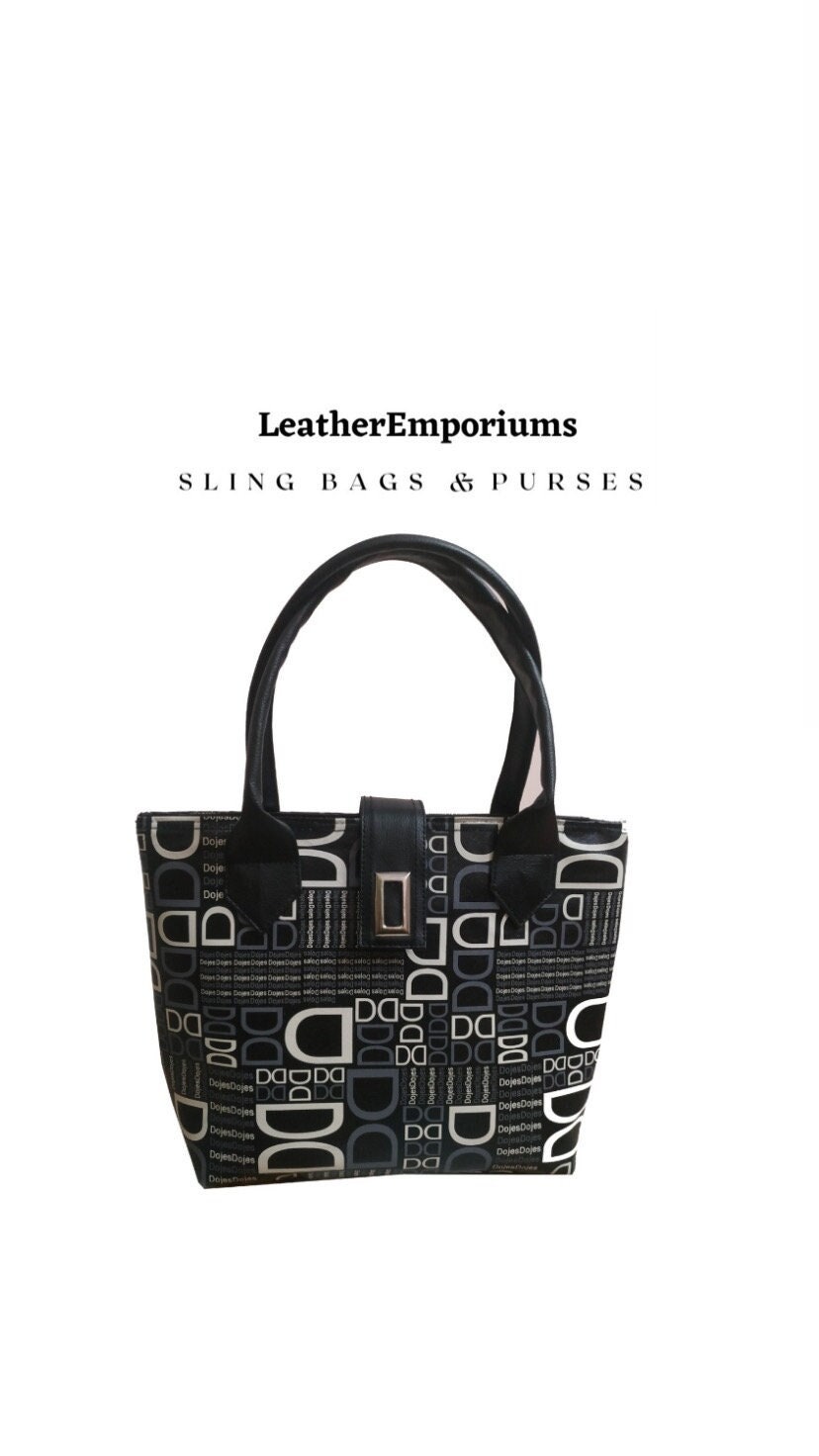 Chic Black and White Leather Stylish Messenger Tote Bag for Women - Trendy and Versatile Handbag with a Fashionable Twist