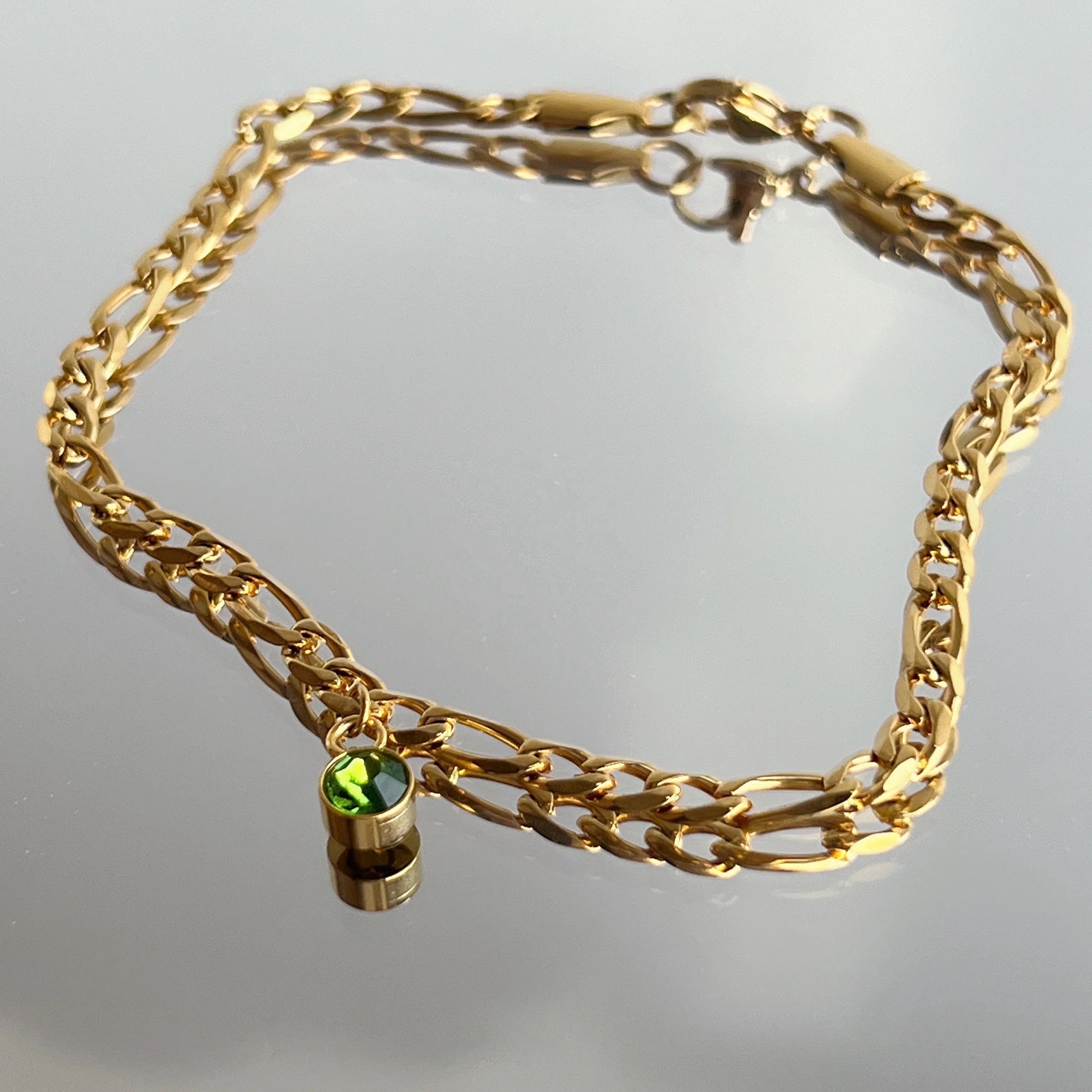 Birthstone Anklet Anklets Gold Birthstone Anklet Dainty Etsy