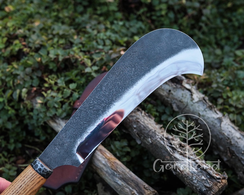 Hand Forged Large Garden Billhook Knife – Heavy Duty Bushcraft Tool ...