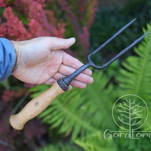2-tine hand Weeding fork | Raised bed 2-tine weeding fork | Sneeboer 2 Tine Weeding Fork | Garden Tools