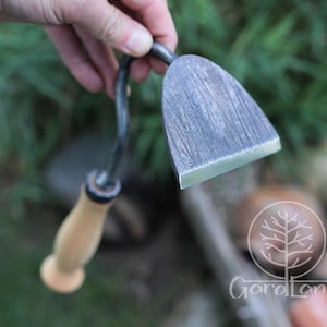Handmade Garden Hand Hoe American Hoe Long Handle Square Headed Hoe Hand Forged Garden Tool Heirloom Tool Garden Hoes Gift  Steel Garden Hoe