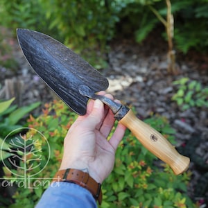 Forged Transplant Trowel Garden Trowel Handforged Garden Planting Trowel Professional Garden Trowel image 1